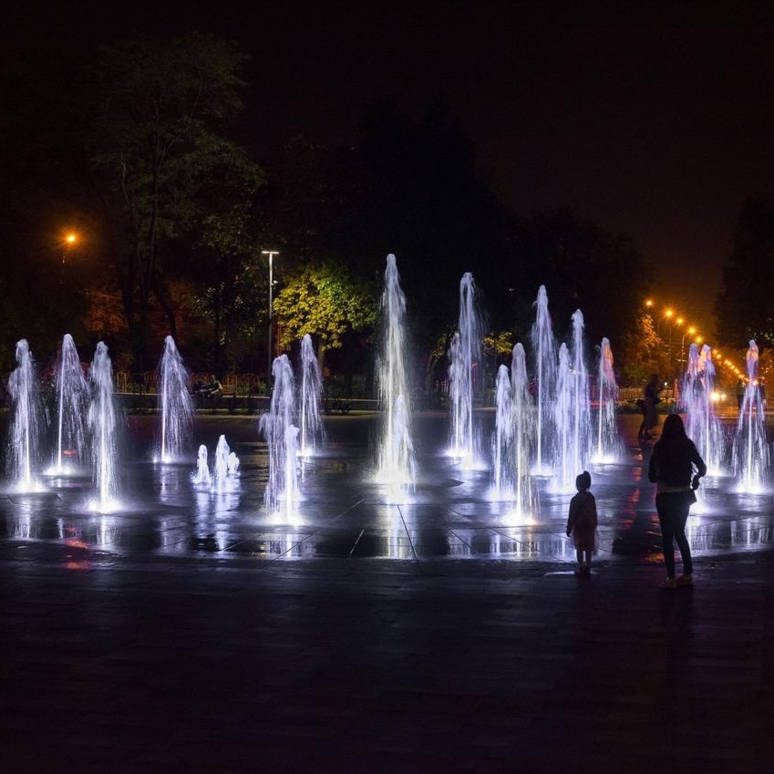 Modern fountain project in city center